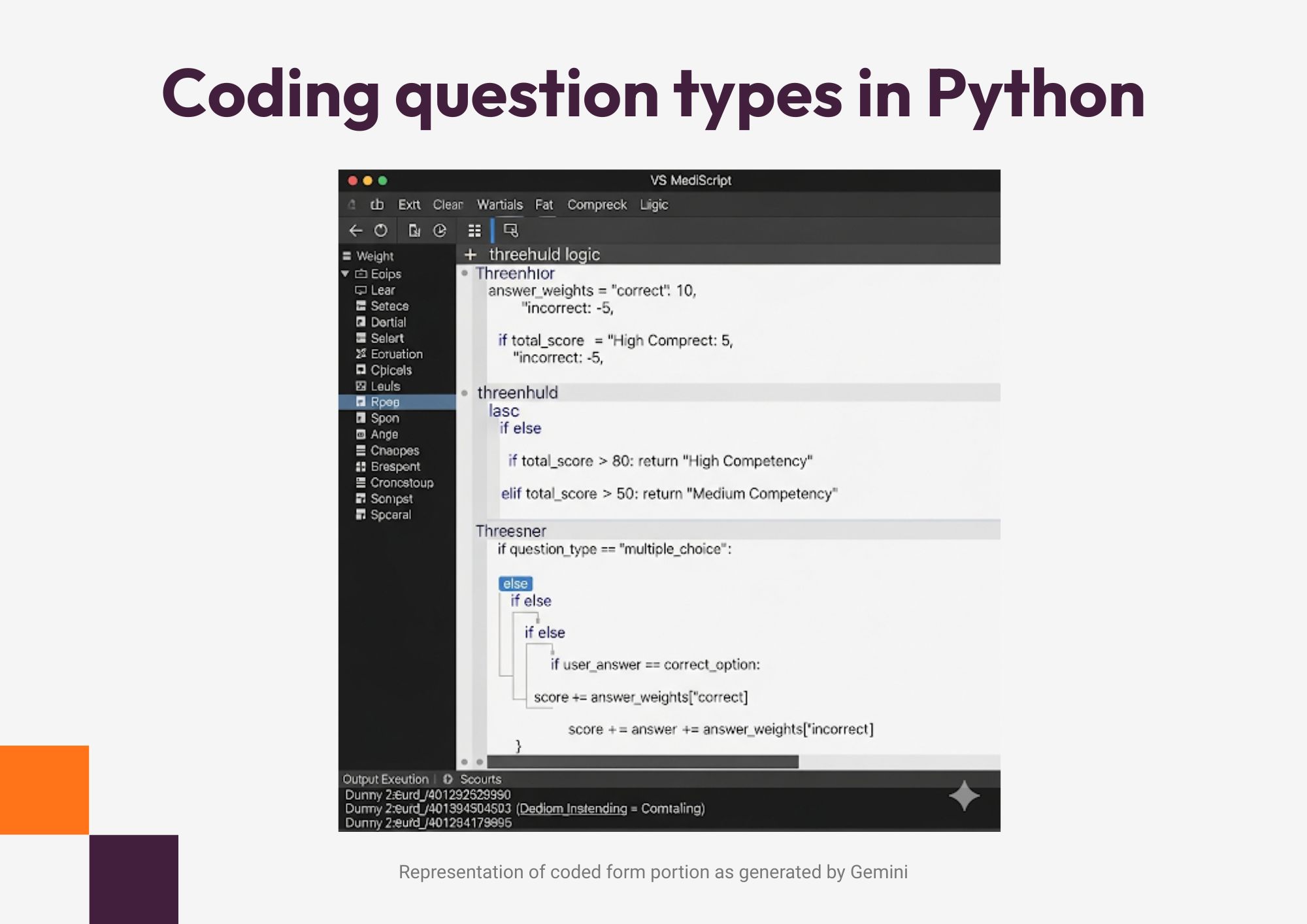 Coding question types in Python