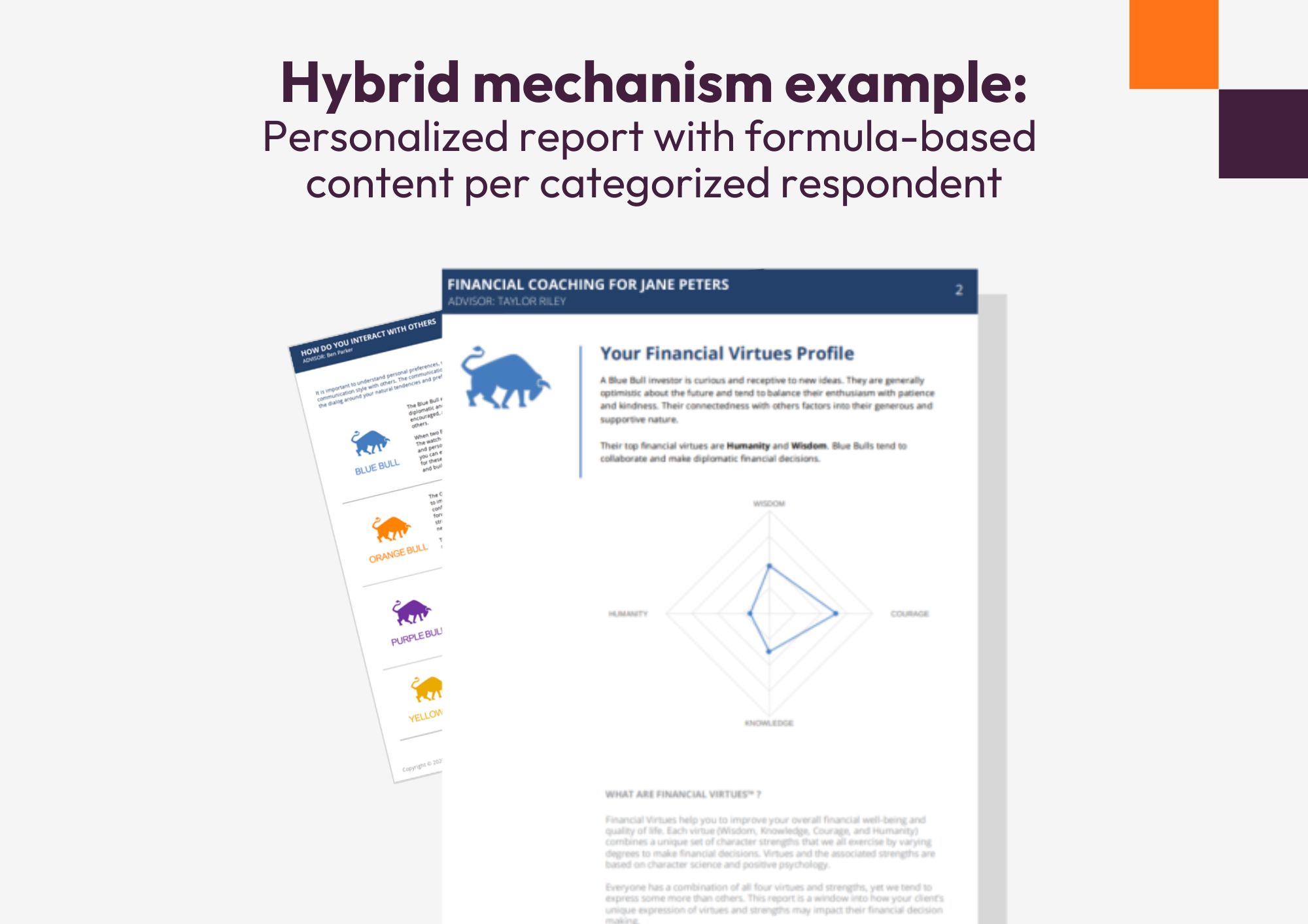 Hybrid report personalization mechanism example