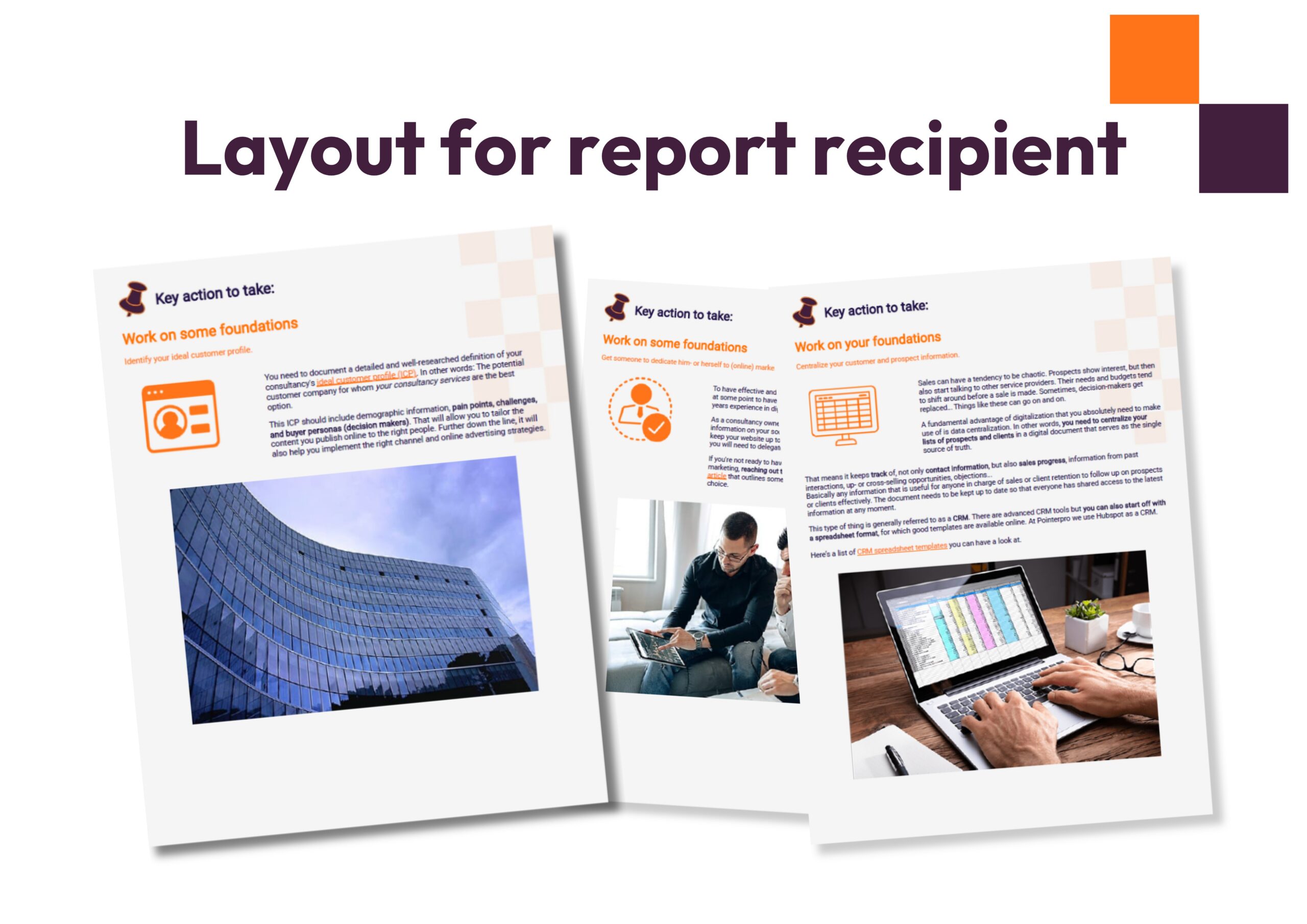 Layout for report recipient