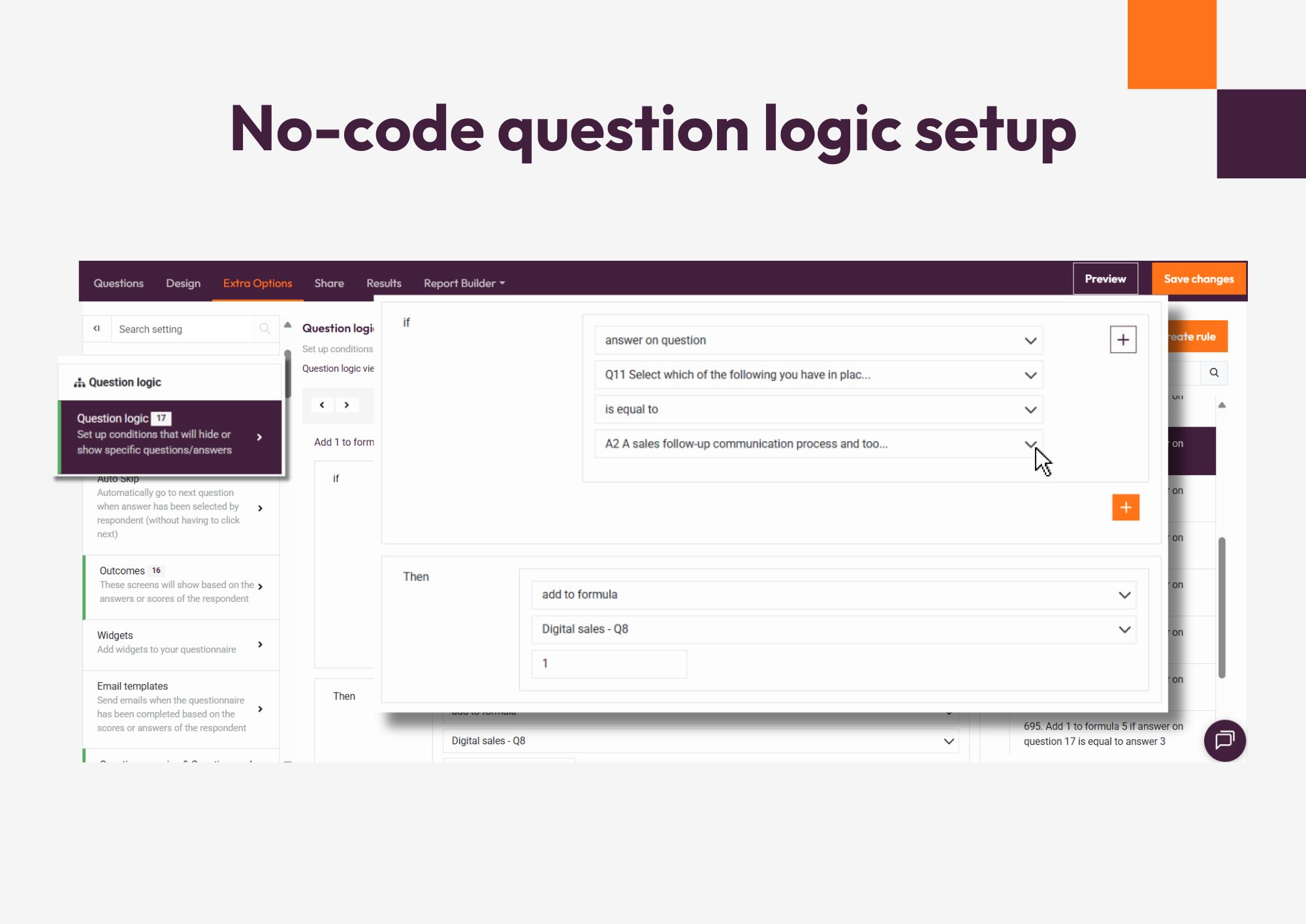 No code question logic setup