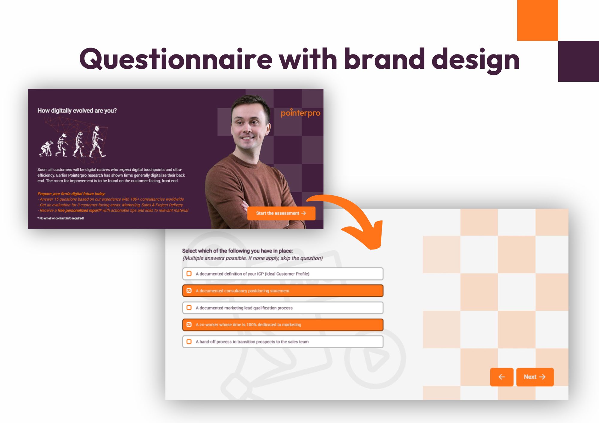 Questionnaire with brand design