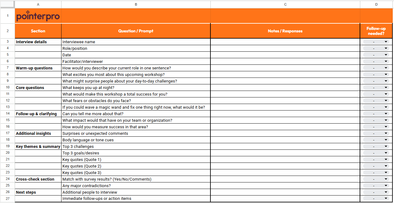 Customer insights workshop co creation sheet template screenshot
