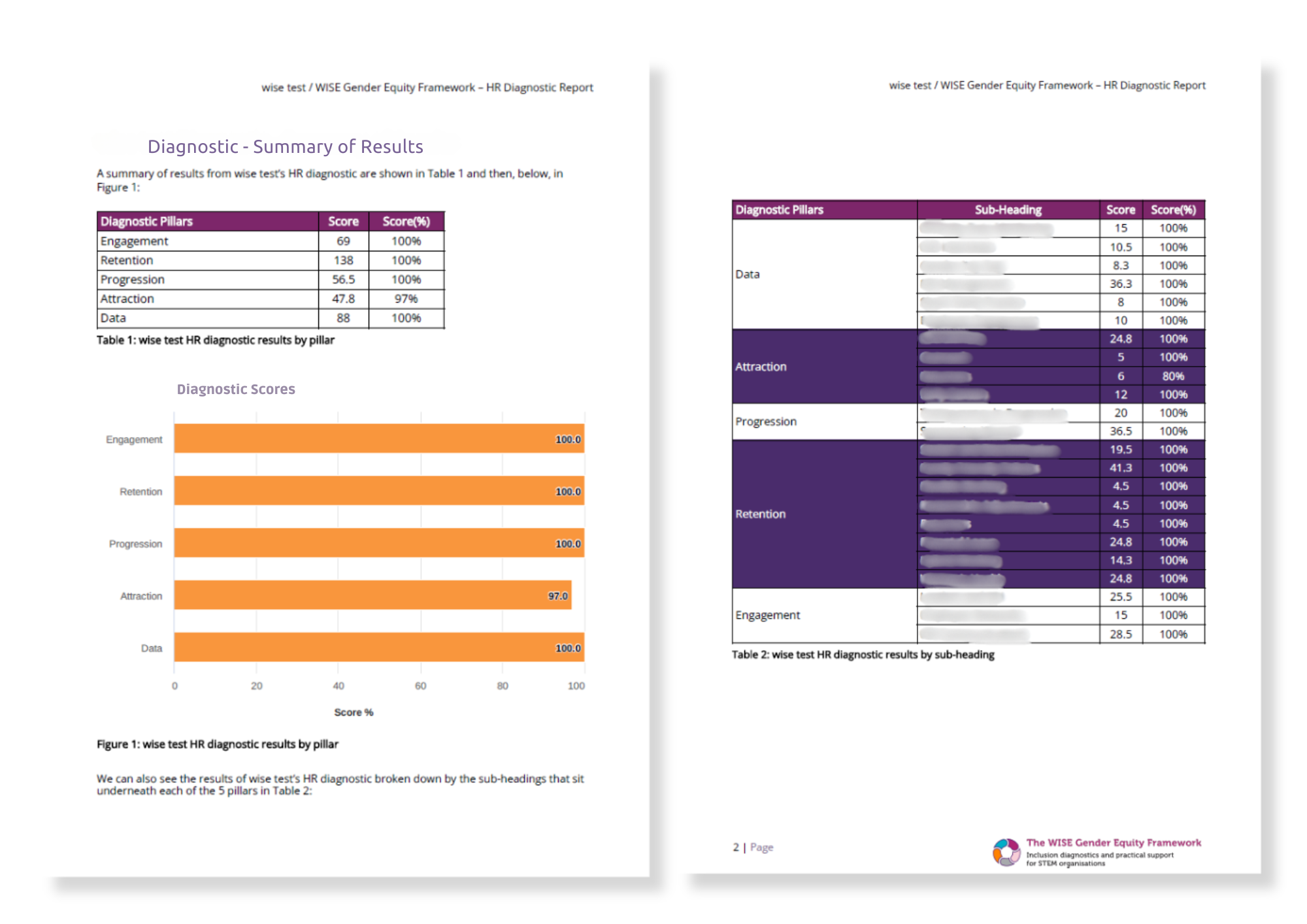 WISE Gender Equity Framework HR Diagnostic Scores (4)